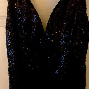 Venus floor length black Sparkling Evening Gown